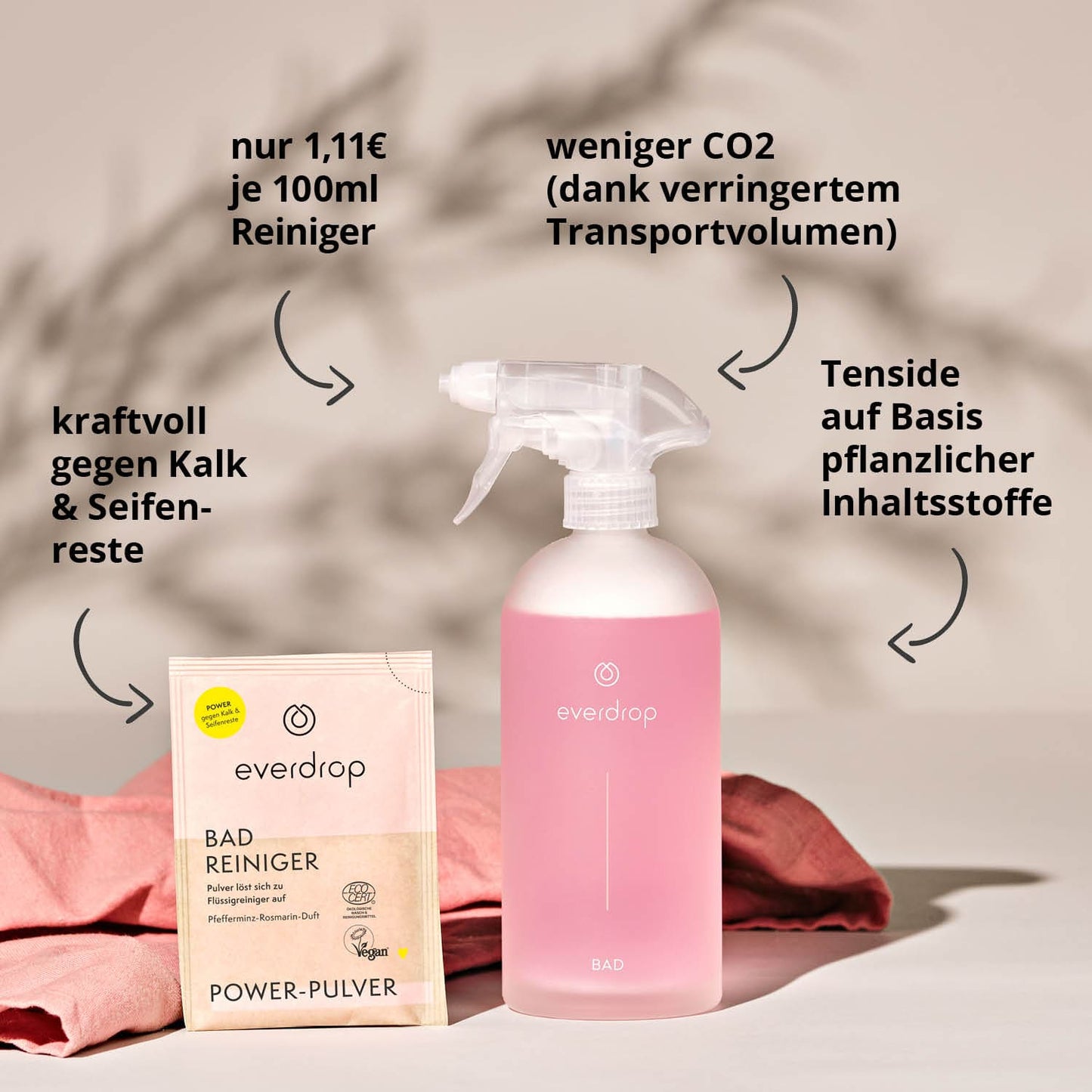 Glasflasche Power-Pulver